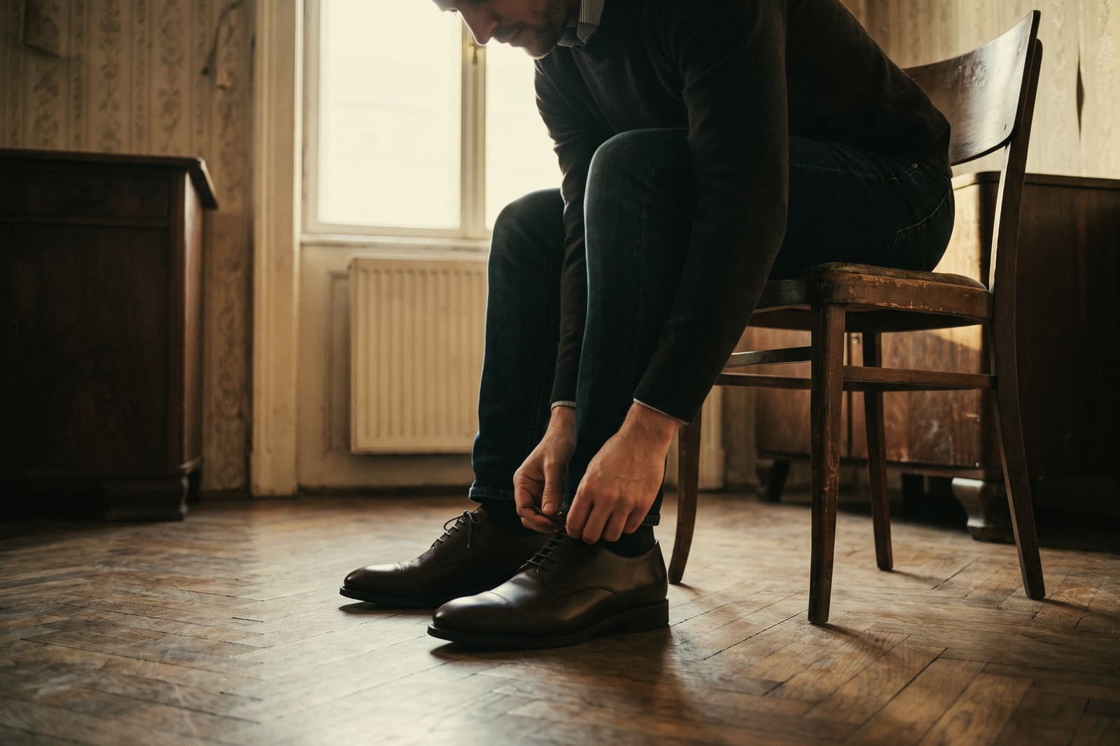 Die ersten Tage: Der Schuh sitzt, das Leder gewöhnt sich noch an den Fuß.